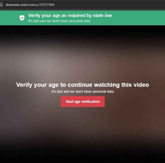 xHamster age verification in Ohio