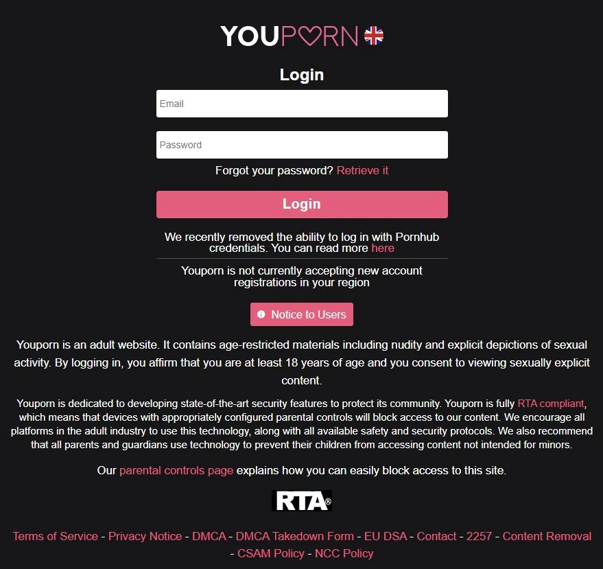 YouPorn is blocked in the UK notification